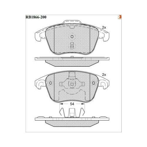 Дисковые тормозные колодки R BRAKE RB1866200