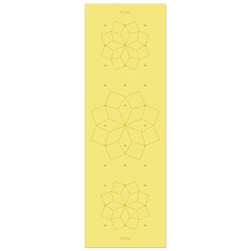 Ультралегкий коврик для йоги с разметкой POSA Align 6mm Yellow Garden