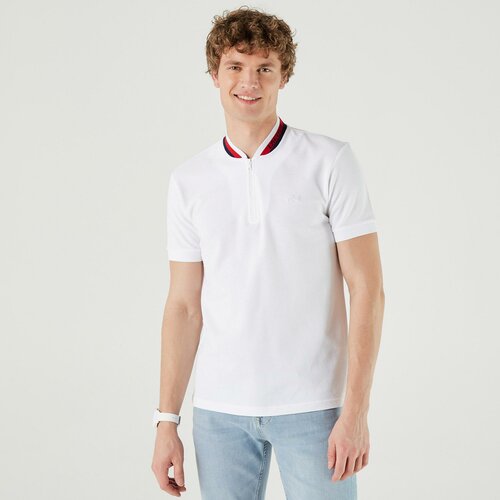 Поло LACOSTE, размер T6, белый рубашка поло regular fit ac