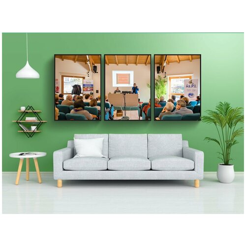 фото Набор модулных постеров для интерьера "конференция, событие, речь" 60x90 см. в тубусе, без рамки lotsprints