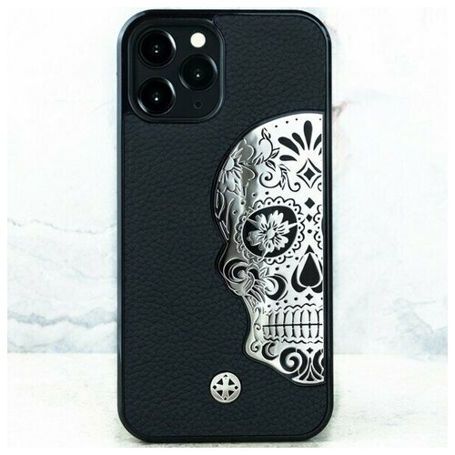 Mexican Katrina's Skull Leather Black