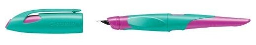 Stabilo Перьевая ручка "EasyBirdy", корпус розовый/бирюзовый, синий картридж, для правшей sela