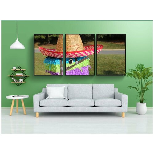 фото Набор модулных постеров для интерьера "пиниата, сомбреро, фиеста" 60x90 см. в тубусе, без рамки lotsprints