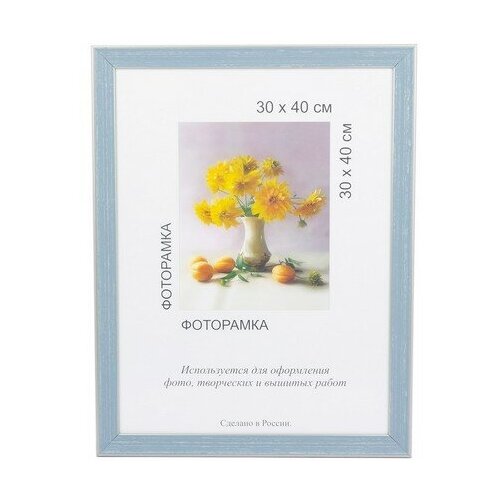 Рамка пластиковая с оргстеклом МРП-16 30х40 см цвет голубой