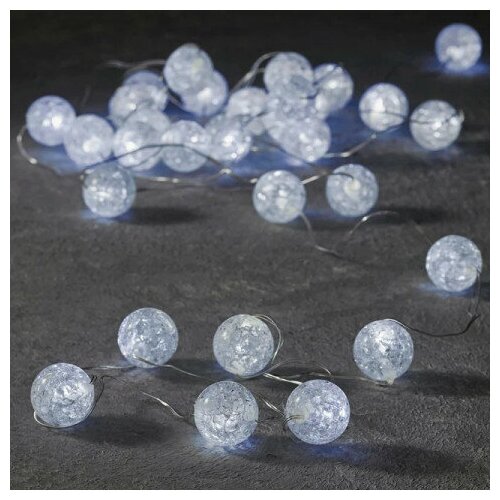 фото Edelman Светодиодная гирлянда шарики Воздушный Ноктюрн 3 м, 30 холодных белых LED ламп, серебряная проволока, IP20 1050855