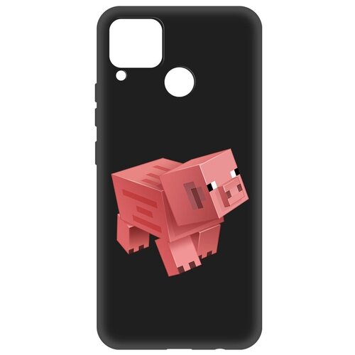 Чехол-накладка Krutoff Soft Case Minecraft-Свинка для Realme C15 черный чехол накладка krutoff soft case аватар малышка для realme c15 черный