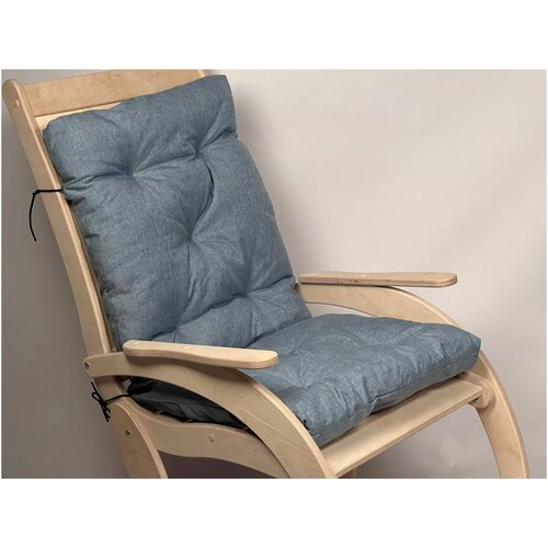 Матрас для шезлонга, матрас для кресла-качалки, матрас на кресло, подушка сиденье на кресло качалку, 50х110 см бледно голубой