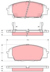 Дисковые тормозные колодки передние TRW GDB3250 для Honda S2000, Honda Civic (4 шт.)