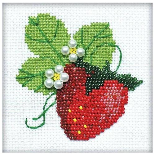 фото Набор клубничка вышивка бисером 10х10 риолис 1165