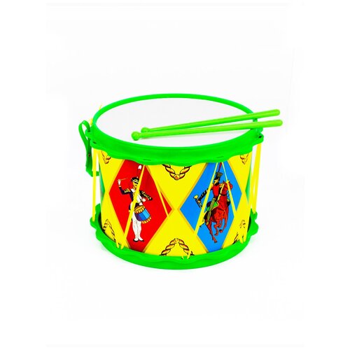 Барабан Гусарский ТулИгрушка зеленый (Гусары) музыкальные инструменты тулигрушка барабан гусарский