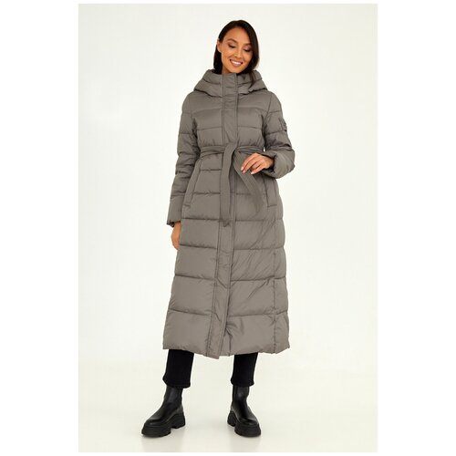 фото Утепленное пальто с поясом t4f w3605.03 серый 48 tom farr
