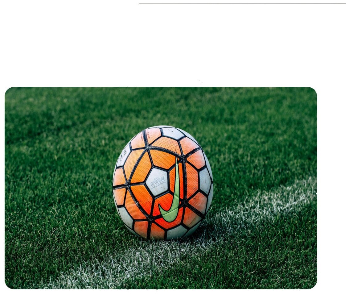 Коврик для мыши 420*290*3 CoolPodarok Футбол Футбольный мяч Найк Оранжевый Трава