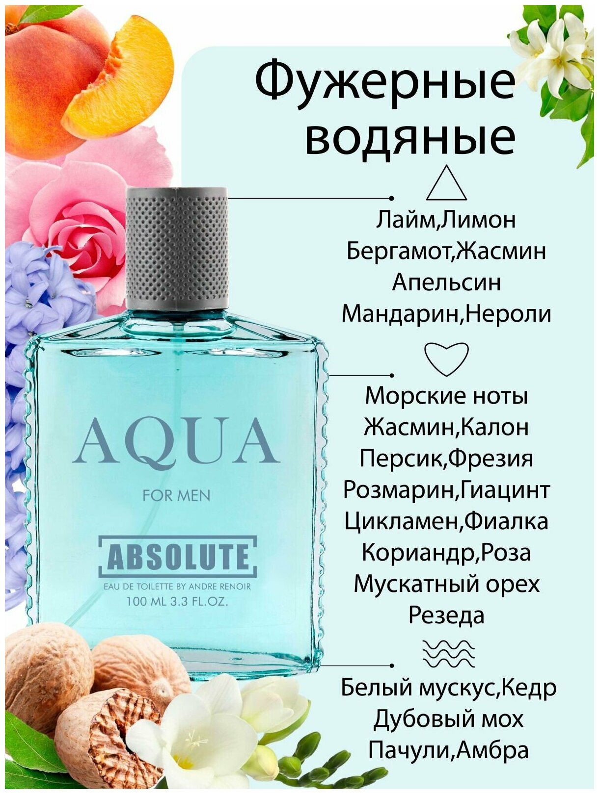 Туалетная вода мужская 100мл, Absolute Aqua