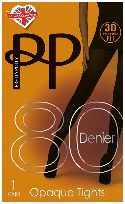 Колготки  Pretty Polly Premium Opaques, 80 den, размер S/M, черный