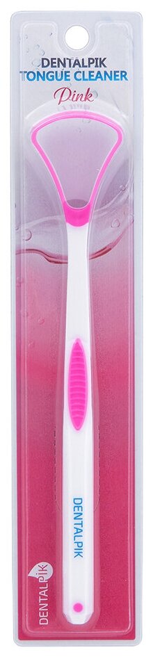 Скребок для языка Dentalpik Tongue Cleaner, розовый