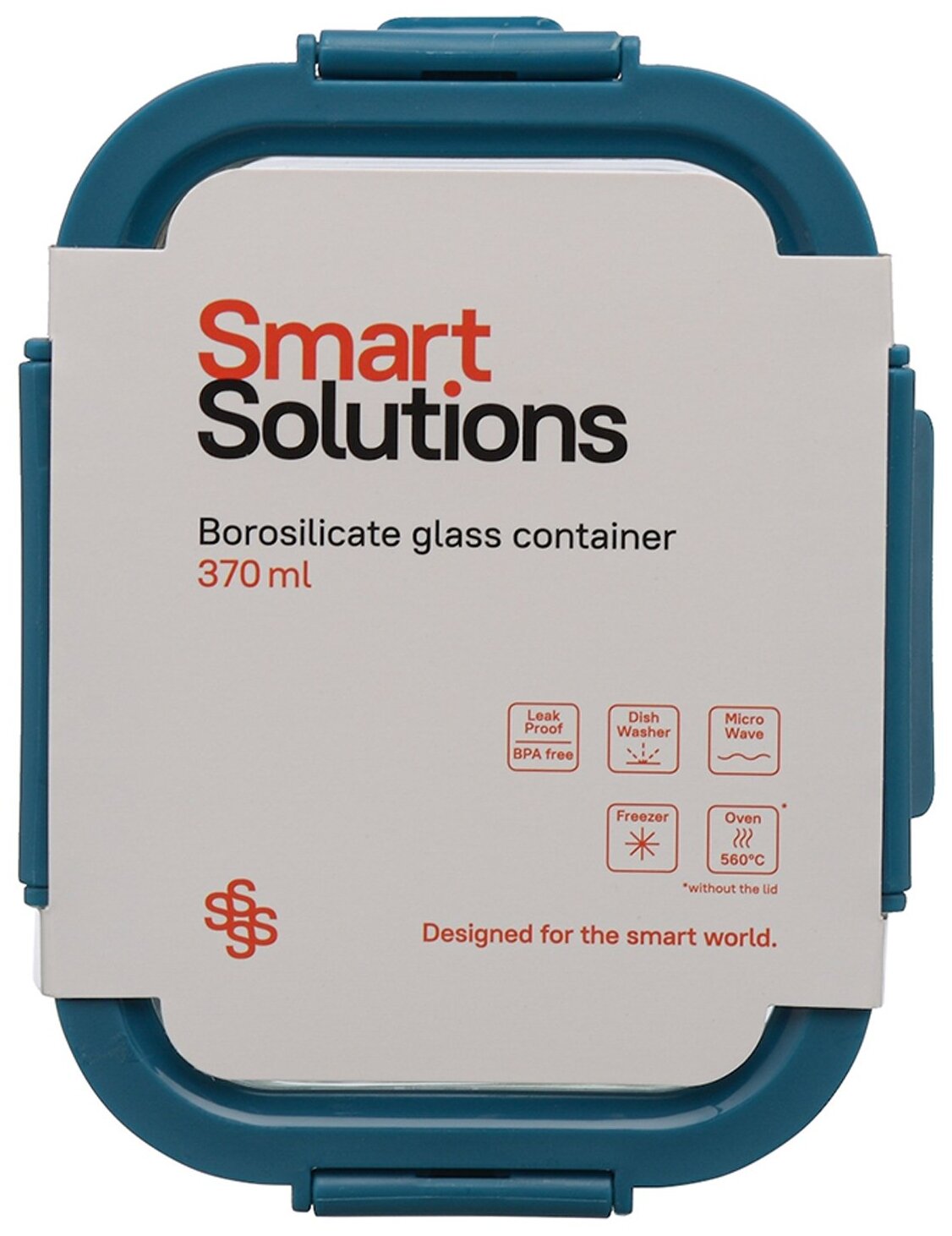 Контейнер стеклянный 370 мл Smart Solutions синий - фотография № 5