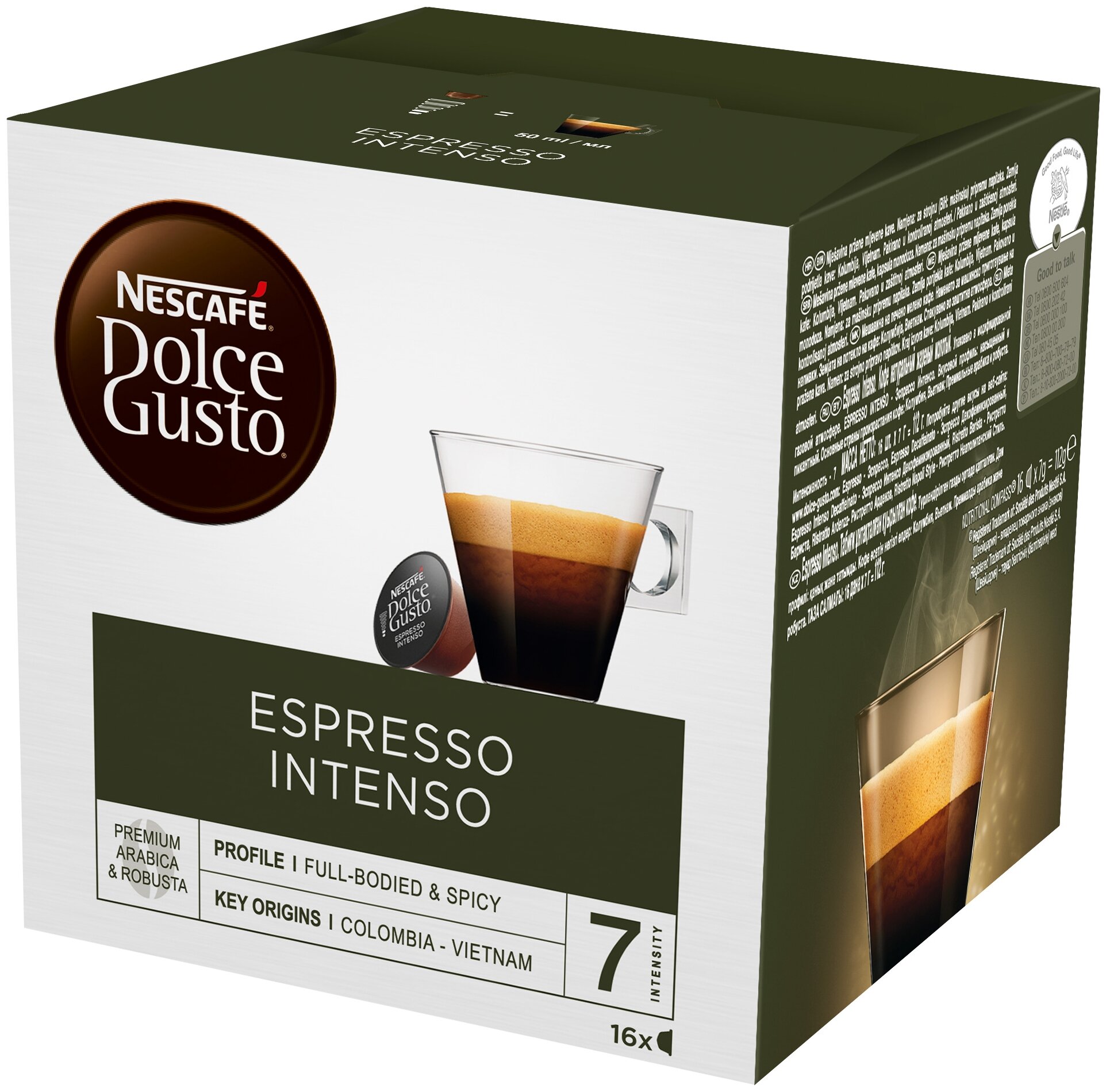 Кофе в капсулах Nescafe Dolce Gusto Espresso Intenso, кофе, абрикос, интенсивность 7, 16 порций, 16 кап. в уп.