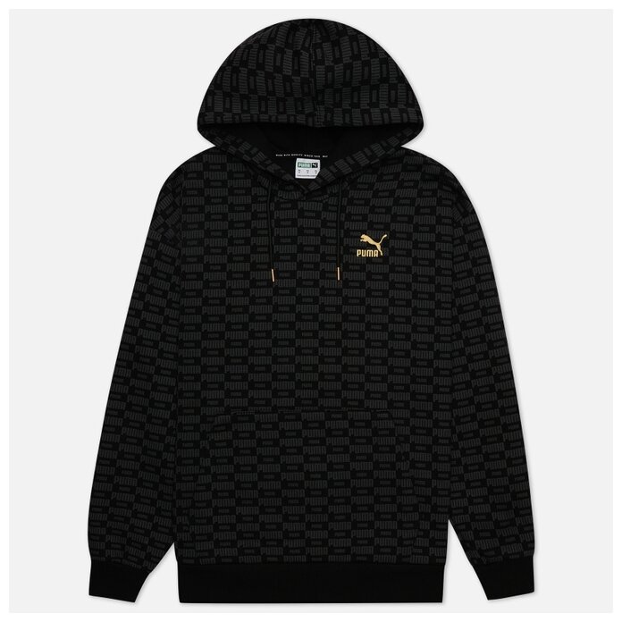 Мужская толстовка Puma Luxe All Over Print Hoodie чёрный 