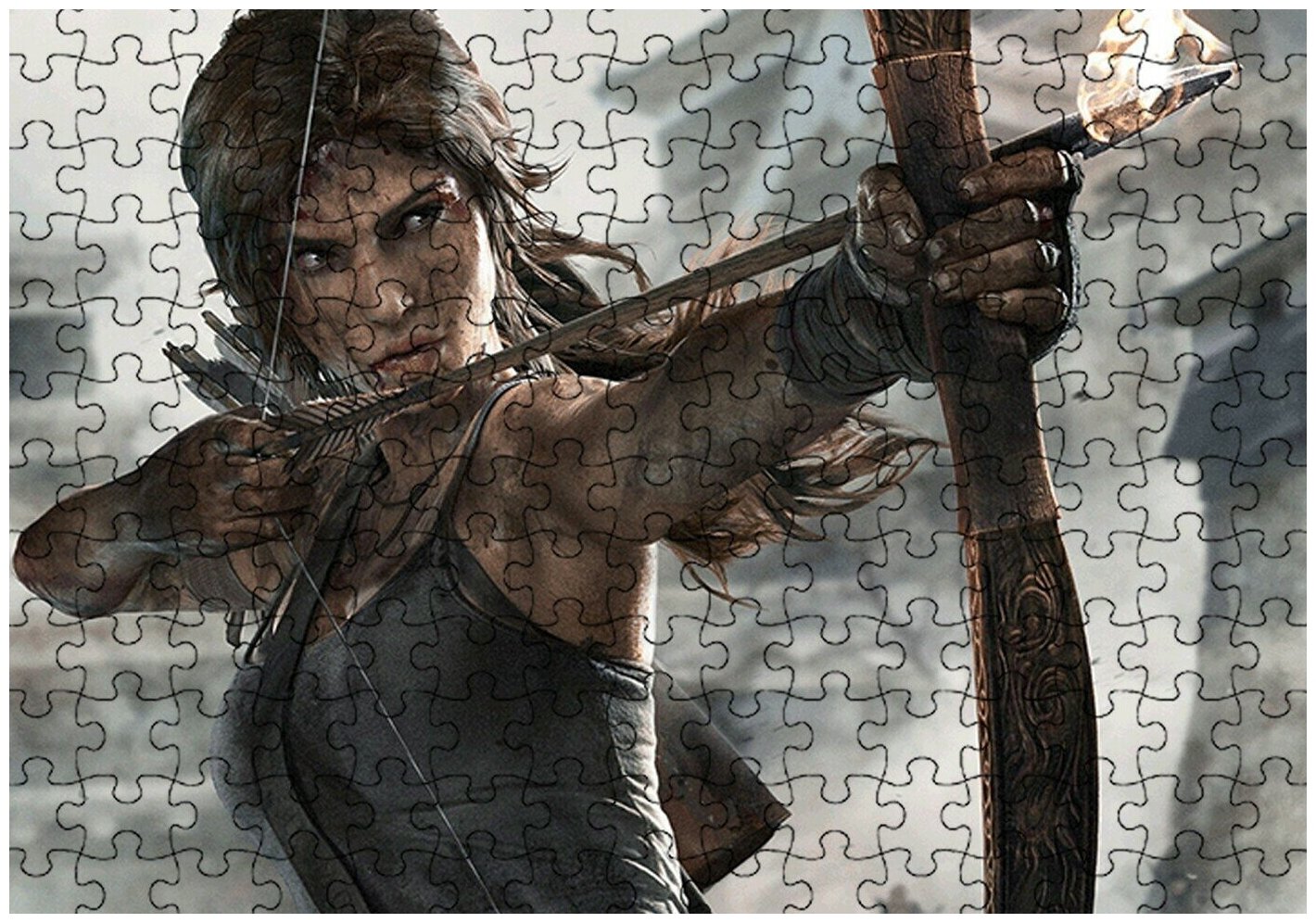 Пазл Картонный 38x26 см, размер А3, 300 деталей, модель Tomb Raider лара крофт - 3