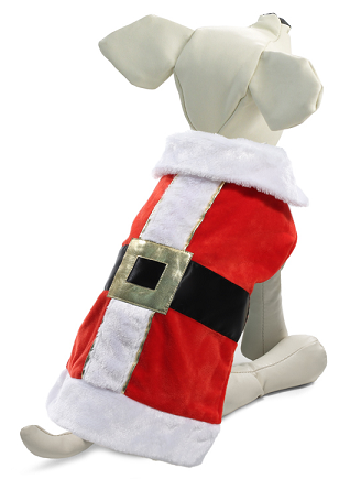 Попона Triol NEW YEAR для собак "Костюм Деда Мороза", S 25см, красный - фотография № 2