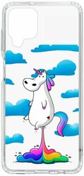 Чехол на Samsung Galaxy A12 Kruche Print Flying Unicorn / Чехол для Samsung / чехол с рисунком /