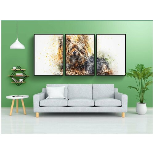 фото Набор модулных постеров для интерьера "собака, животное, терьер" 60x90 см. в тубусе, без рамки lotsprints