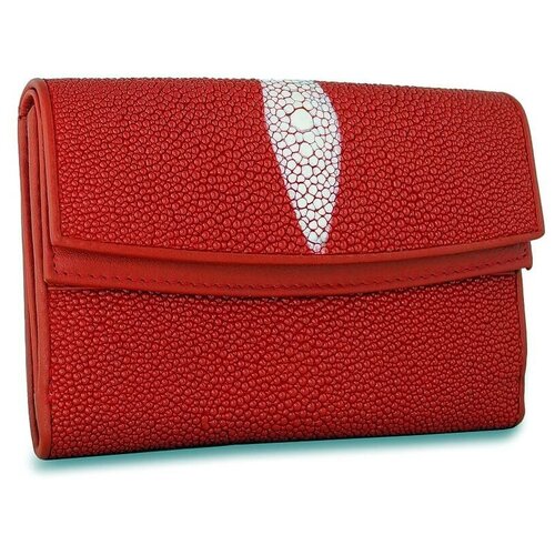 фото Женский кошелек из натуральной кожи ската красного цвета exotic leather