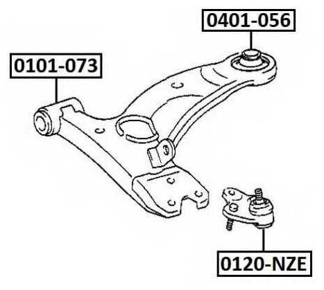 Опора шаровая TOYOTA COROLLA -06 ASVA 0120NZE