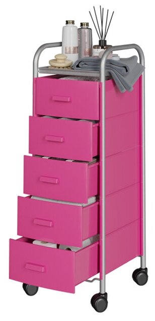 Тумба-стеллаж GiroCo Silva 5 розовая, 5 ящиков , 34,5х33,5х96 см, мебель для дома и бизнеса