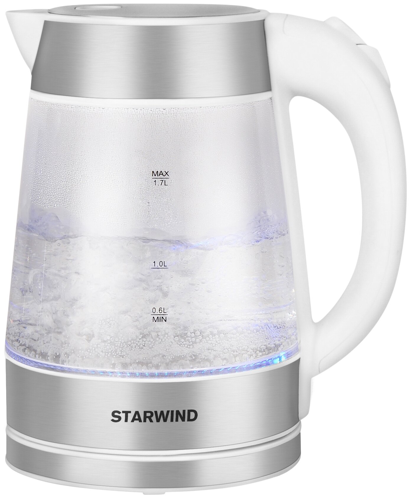 Чайник электрический StarWind , 2200Вт, белый и серебристый - фото №6