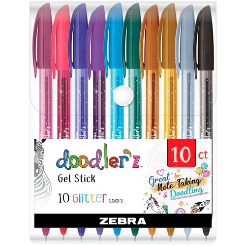 Набор ручек гелевых Zebra doodler`z (2619) ассорти d=1мм ассорти черный (10 штук)