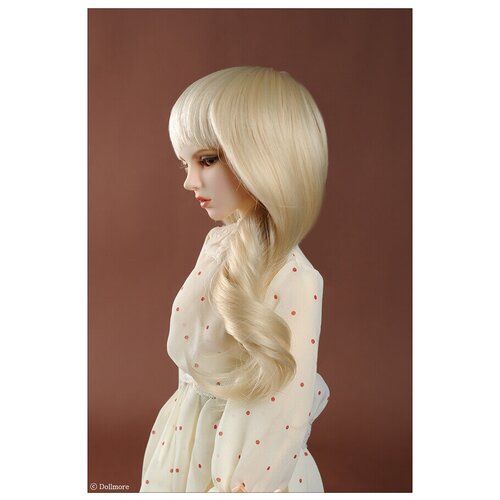 Dollmore 8-9 Suares nares Wig Blond (Парик блонд длинный с крупными локонами и челкой размер 20-23 см для кукол Доллмор / Пуллип)