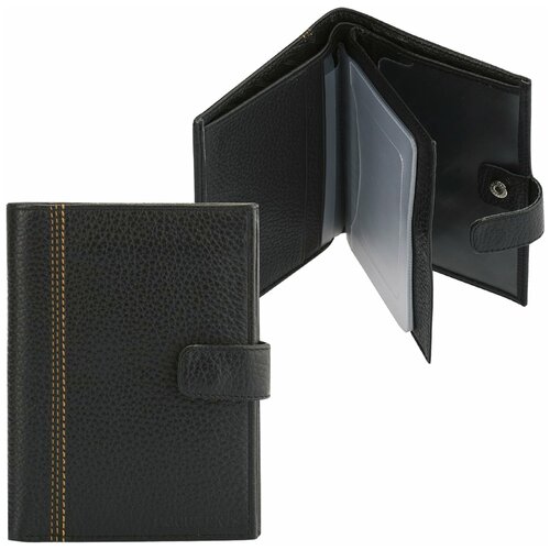 Бумажник водителя FABULA «Brooklyn», натуральная кожа, отстрочка, 6 пластиковых карманов, черный, BV.8.BR