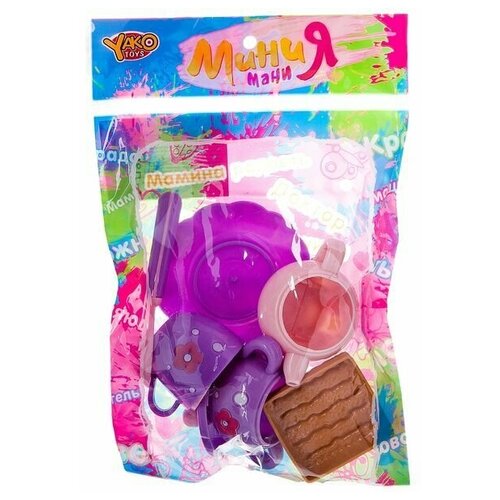 фото Набор пласт.чайн. сервиз, минимания, 6 предметов, рас 15х23см, арт. м6011. yako