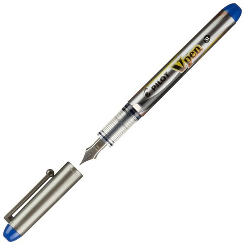 Ручка перьевая PILOT одноразовая SVP-4M V-Pen, синие чернила, 0,5. ручка перьевая pilot capless черный корпус золотое перо 14к размера fine автоматическая