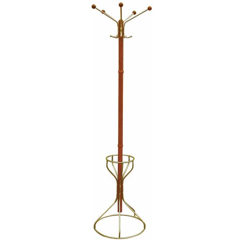 Вешалка-стойка «Стелла-2МД», 1,92 м, основание 45 см, 5 крючков+место для зонтов, металл, вишня