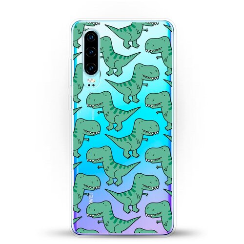 фото Силиконовый чехол динозавры на huawei p30 andy & paul