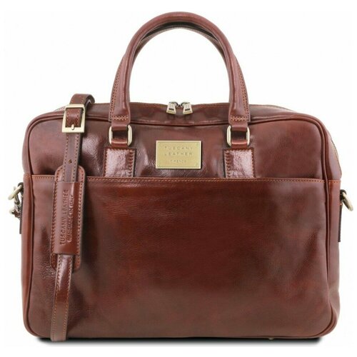 Мужская кожаная деловая сумка Tuscany Leather Urbino TL141894 коричневый