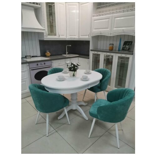 фото Evita стул зефир тк.бирюза, ноги белые /стул для кухни/ стул для гостиной/стул/стул в спальню/стул дизайнерский/кресло/мягкий стул/ракушка