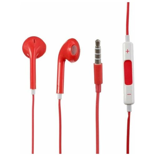 Наушники LuazON W-08 вкладыши микрофон красные 28300₽