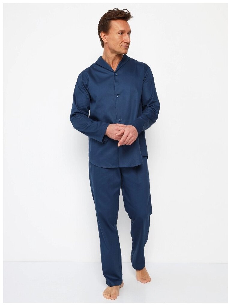 Пижама мужская из хлопка "Шон", синий цвет, размер 54 - фотография № 2