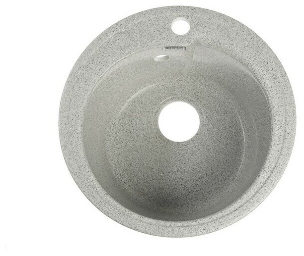 Мойка для кухни из камня ZEIN 4/Q10, d = 435 мм, круглая, перелив, цвет светло-серый