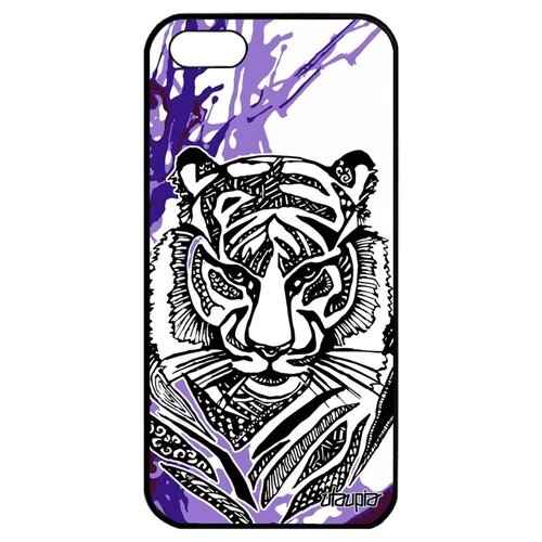 фото Модный чехол на телефон // apple iphone 5 5s se (2016) // "тигр" африка тайга, utaupia, фиолетовый