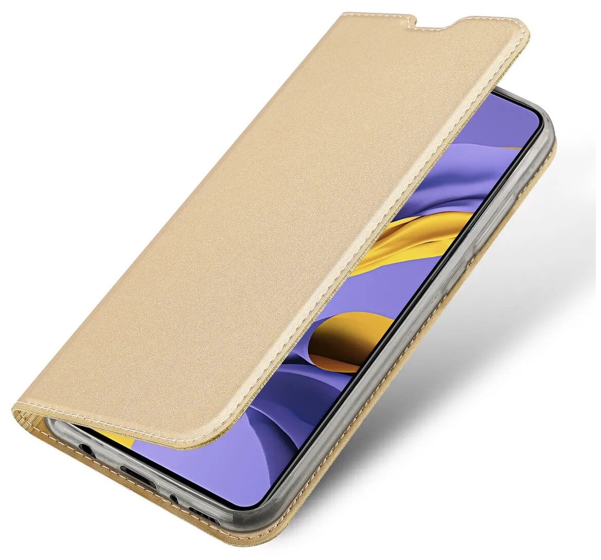 Чехол-книжка для Samsung Galaxy A71, DU DU, боковой, золотой
