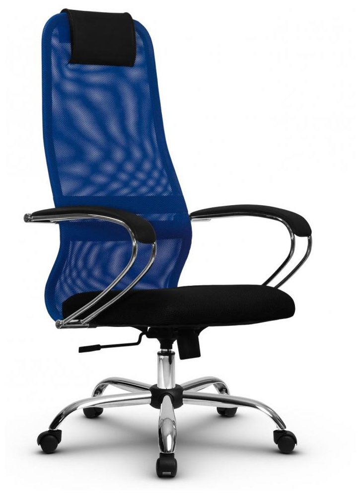 Кресло Метта BK-8, синий/черный, хром (SU-B-8/подл.131/осн.003)