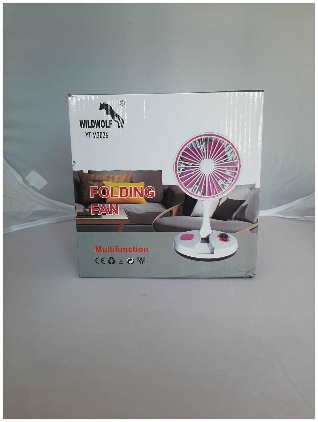 Настольный вентилятор Foldind Fan YT-M2026 Pink Folding Fan - фото №7