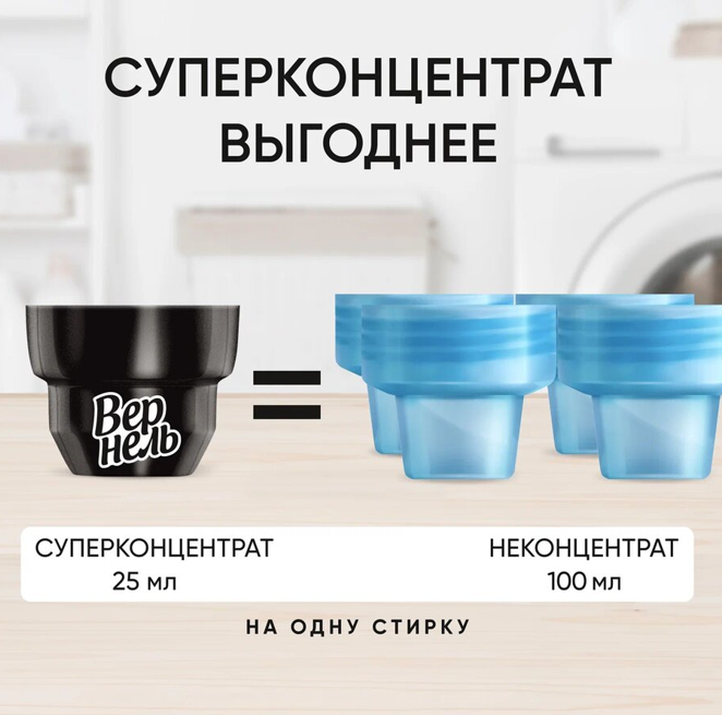 Парфюмированный кондиционер для белья Вернель Супрэм Гламур 1,2 л, ополаскиватель для стирки — фото 1