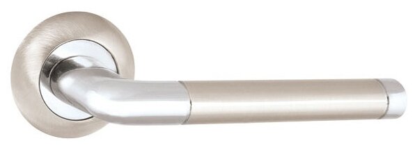 Ручка дверная межкомнатная на круглой розетке раздельная R. TL54. REX (REX TL) 140mm SN/CP-3 матовый никель/хром