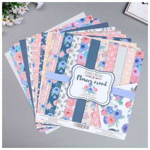 фото Набор бумаги для скрапбукинга "flower mood " 10 листов, 30,5х30,5 см mikimarket
