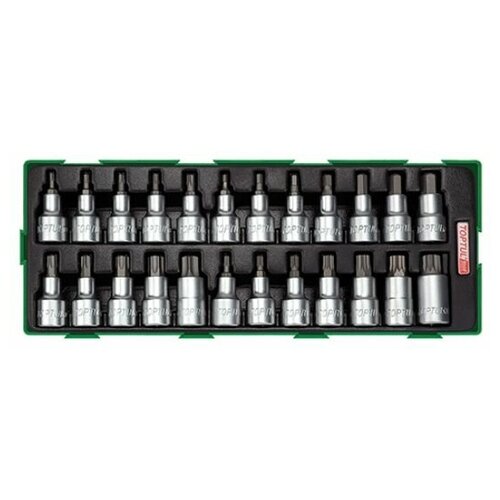 головка 1 2 с насадкой torx t27 toptul bcfa1627 Набор-сет головок с насадкой 24предм. TOPTUL (GTA2414)